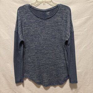 a.n.a Women’s Tunic Blouse Sz XS Blue Stretchy Long Sleeve Pullover Casual Chic
